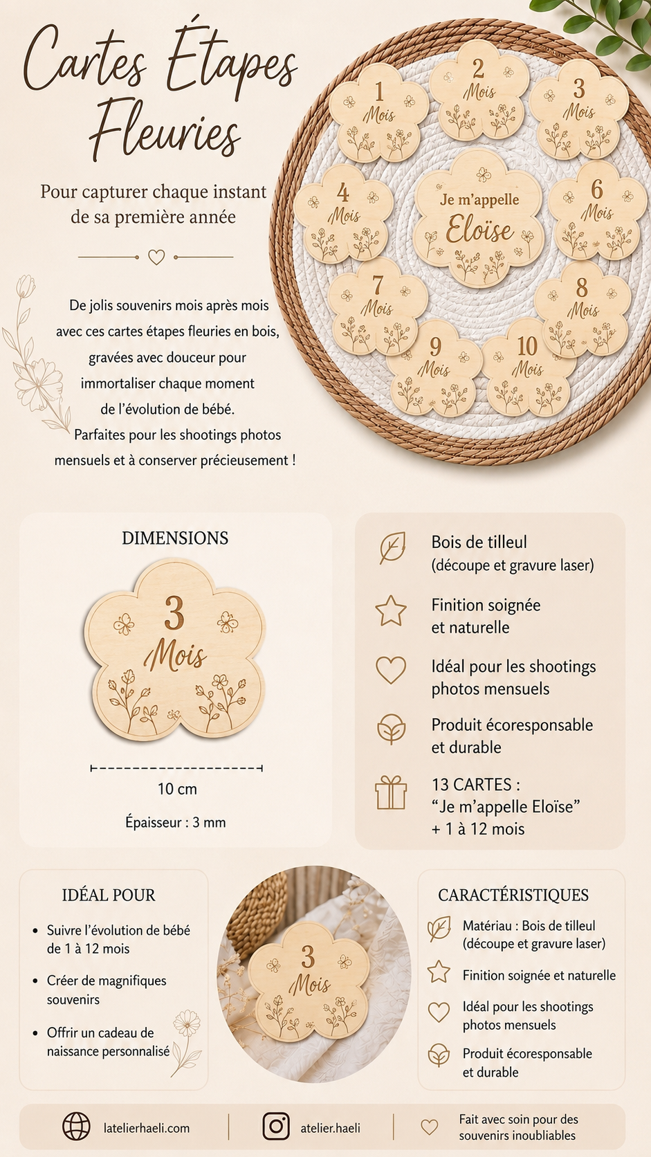 Cartes étapes pour bébé