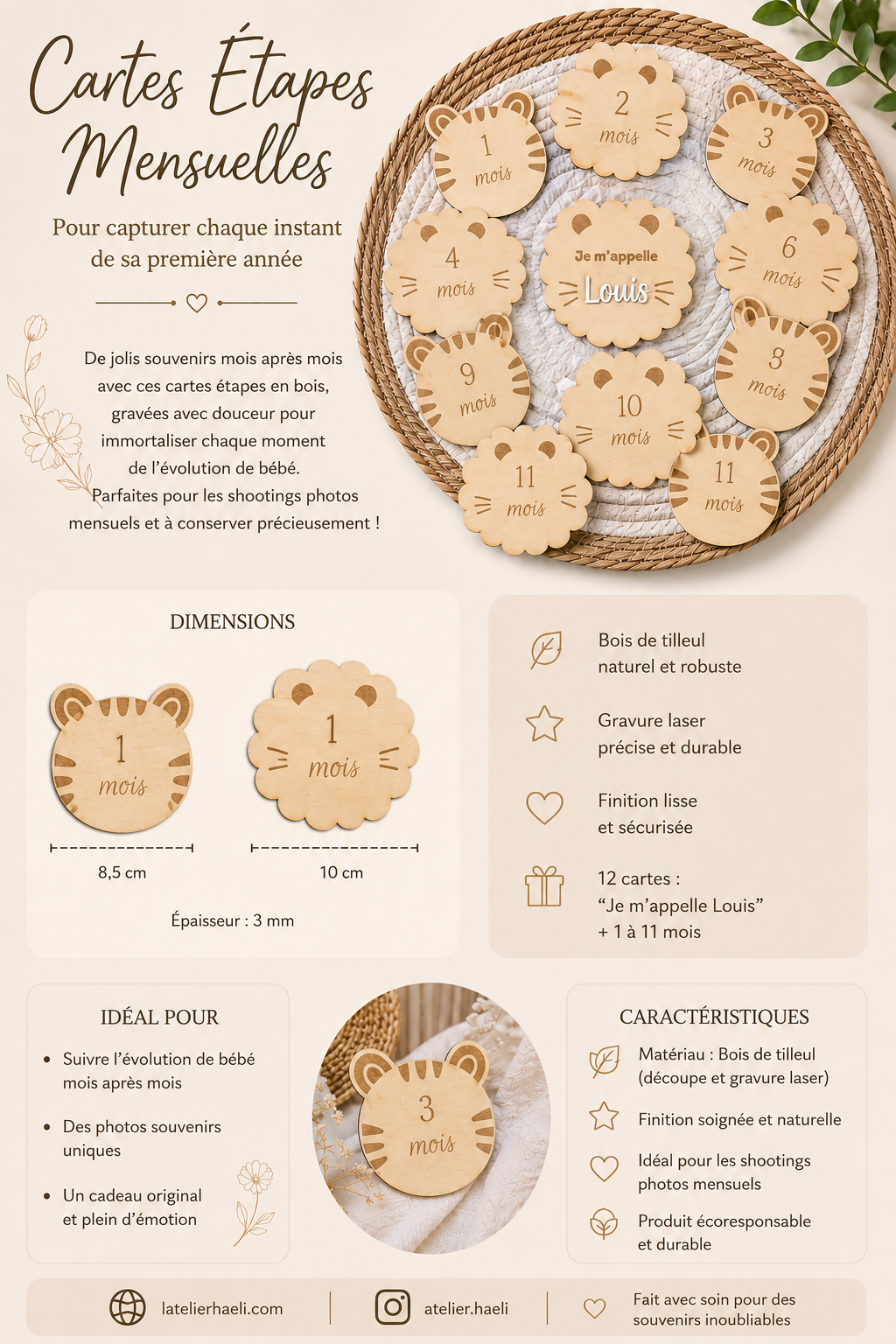 Cartes étapes pour bébé