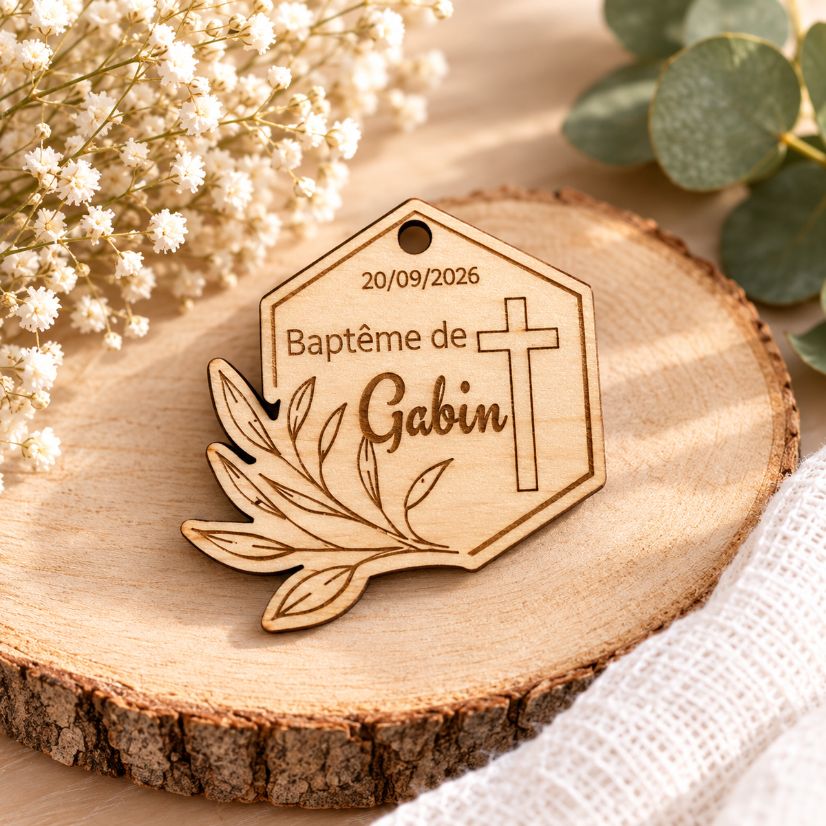 Étiquette personnalisée un prénom, une date pour vos évènements Baptême, communion, profession de foi - Cadeaux invités