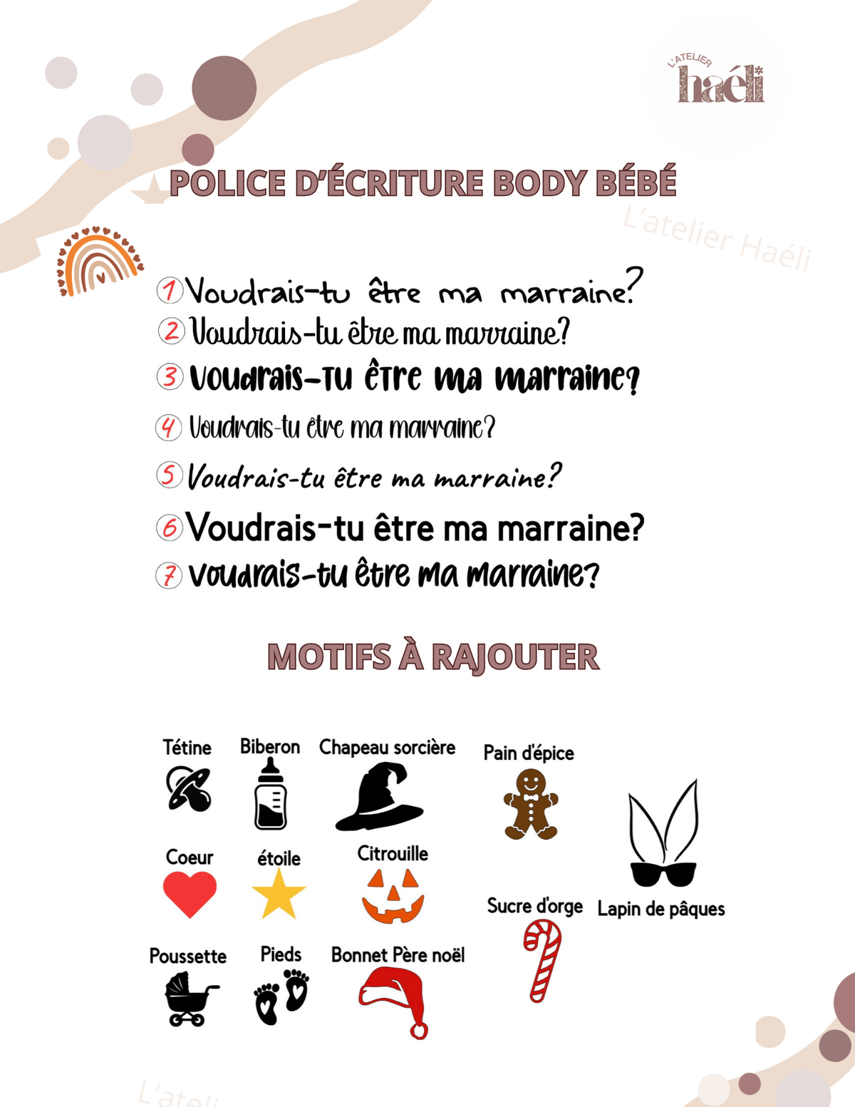 Body bébé à personnaliser